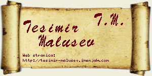 Tešimir Malušev vizit kartica